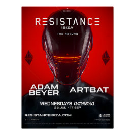 RESISTANCE - Amnesia - Club  Perfect Poster