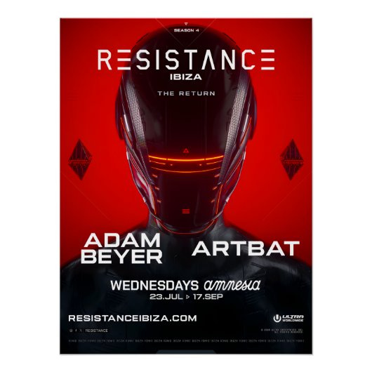 RESISTANCE - Amnesia - Club  Perfect Poster (Voorkant)