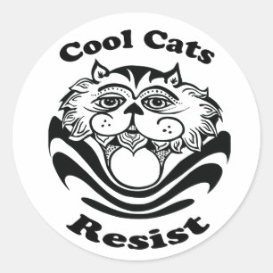 Résistance des chats cool - autocollants