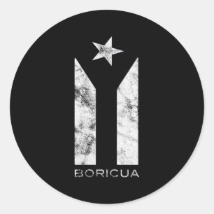 Resiste Boricua Puerto Rico Puerto Ricaanse zwarte Ronde Sticker
