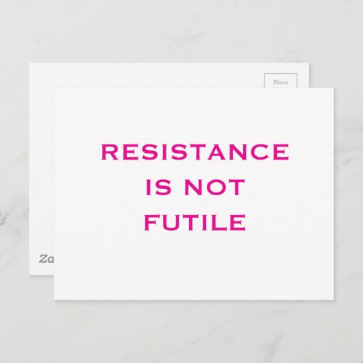 Resistentie is NIET bruikbaar Briefkaart (Voorkant / Achterkant)