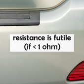 resistentie is nutteloos bumpersticker (Op auto)