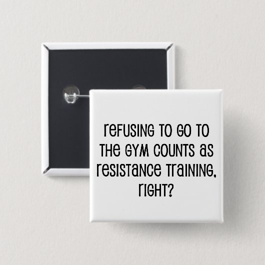 Resistentietraining Vierkante Button 5,1 Cm (Voorkant /achterkant)
