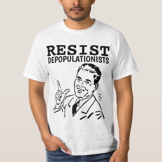 RÉSISTER AUX DÉPOPULATIONISTES RETRO MAN T-SHIRTS (Devant)