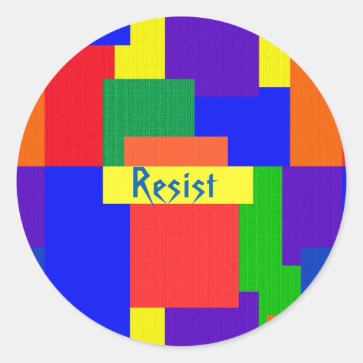 Résister Patchwork Rainbow Quilt Design Stickers (Devant)