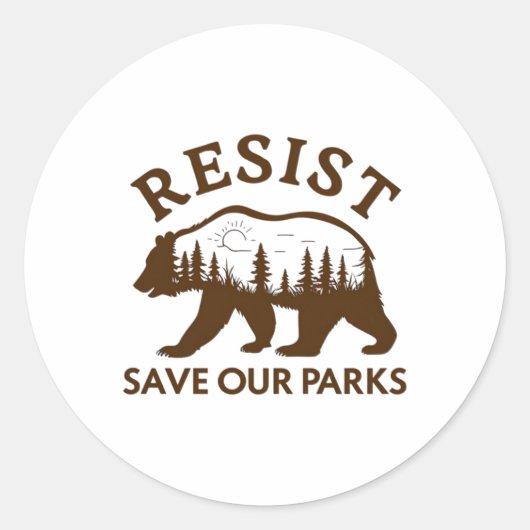 Résistez À Sauver Notre Étiquette À Ours Parcs (Devant)