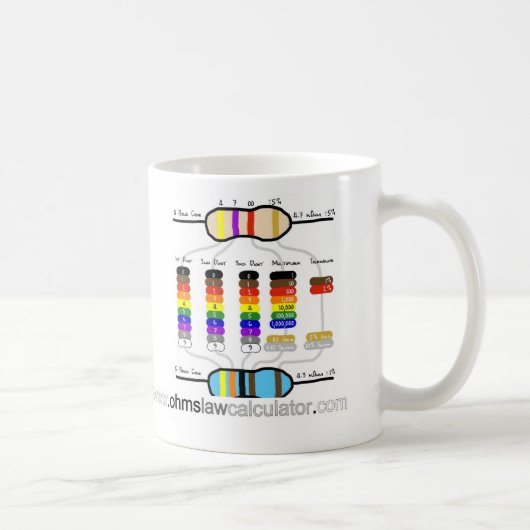 Resistor Color Chart Coffee Mok (Rechts)