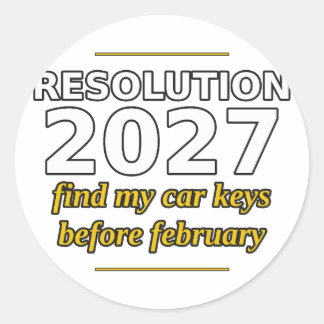 Resolutie 2027: Vind Mijn Autosleutels Sticker