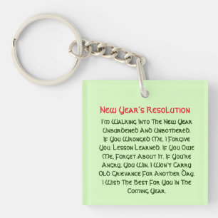 Résolution de Nouvel An Porte-clés