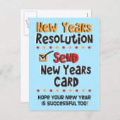 Résolution du Nouvel An Drôle © Carte de Jour de l (Devant / Derrière)