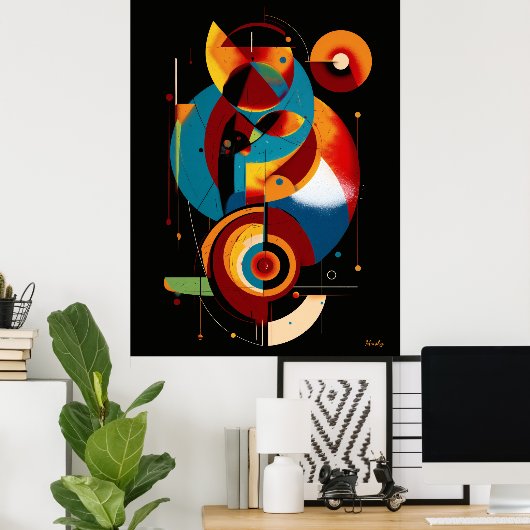 Resonant Axis – Minimal Geometric Constructivism Poster (Thuiskantoor)