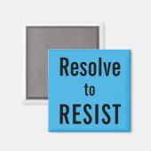 Résoudre pour RÉSISTER, texte noir sur aimant bleu (Recto/Verso)