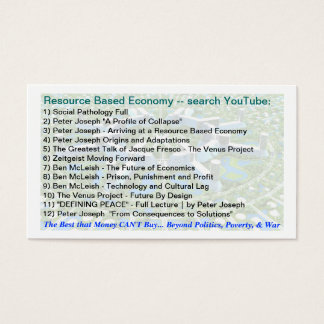 Resource Based Economy & Permacultuur links Visitekaartjes