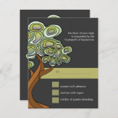 Respaart voor Eco Tree Wedding RSVP Kaartje (Voorkant / Achterkant)
