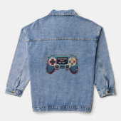 Respawn and Retry - Retro Gaming Glitch Art Denim Jacket (Achterkant)