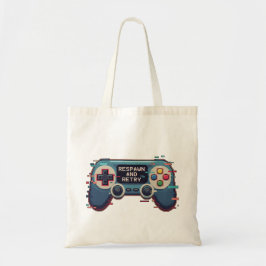 Respawn and Retry - Retro Gaming Glitch Art Tote Bag