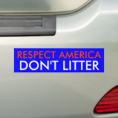 RESPECT AMERIKA LITTER NIET BUMPERSTICKER (Op auto)
