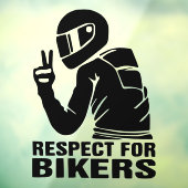 Respect Biker Motorcycle 3D Decal Sticker | Black (Vel 3)