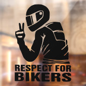 Respect Biker Motorcycle 3D Decal Sticker | Black (Vel 2)