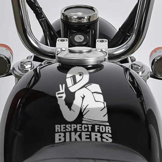 Respect Biker Motorcycle 3D Decal Sticker | Wit