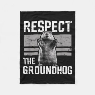Respect De Bosmarmot Ground Hog Day Dag Marmot Wil Fleece Deken