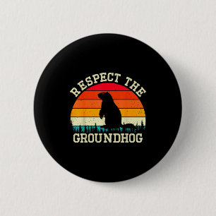 Respect De Bosmarmot Knaagdieren Schattig Vintage  Ronde Button 5,7 Cm