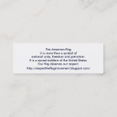 Respect de KRW la carte de fierté des Etats-Unis (Dos)