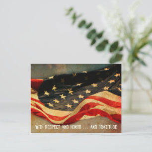 Respect, eer en dankbaarheid Veterans Day-ansichtk Briefkaart