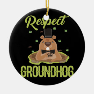 Respect Groundhog Woodchuck Photo Groundhog Day Keramisch Ornament