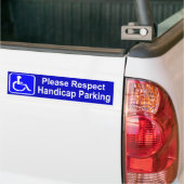 Respect Handicap Parking Bumpersticker (Op Truck)