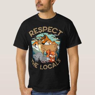 Respect Herten Racoon Possum Eekhoorn Wildlife Lok T-shirt