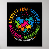 Respect Liefde Ondersteuning Inclusie Hart Puzzel  Poster (Voorkant)