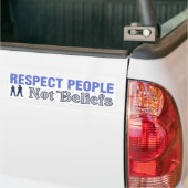 Respect mensen, niet geloof bumpersticker (Op Truck)