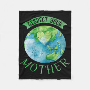 Respect moeder planeet Climate Change Cute Earth D Fleece Deken