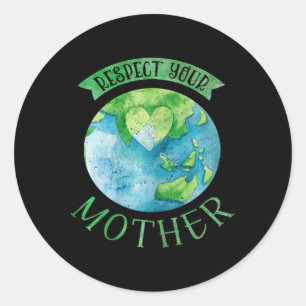 Respect moeder planeet Climate Change Cute Earth D Ronde Sticker