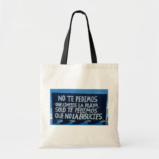 Respect Natuur – Spaans Strandbord Tote Bag (Voorkant)