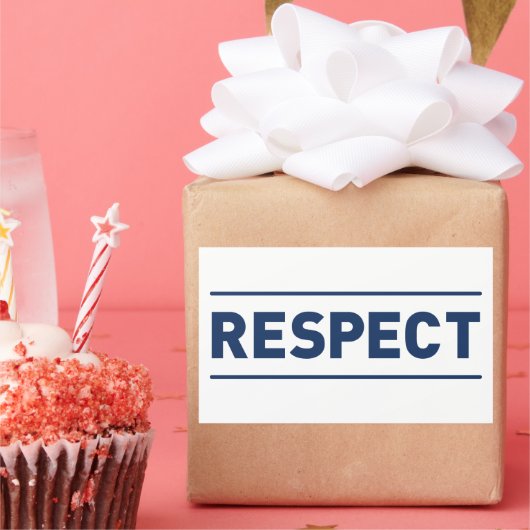 respect rechthoekige sticker (Feest)