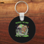 Respect The Drip Football Halloween Skeleton Hand Sleutelhanger (Voorkant)