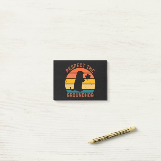 Respect The Groundhog Post-it® Notes (Op bureau)