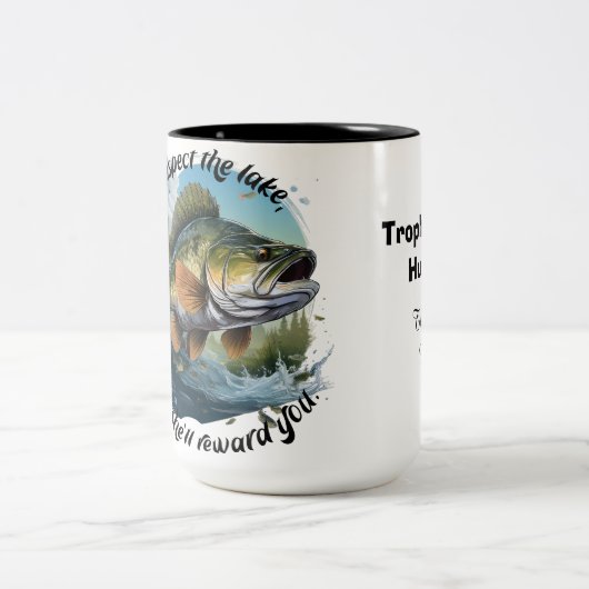 Respect The Lake And You Will Be Rewarded Tweekleurige Koffiemok (Center)