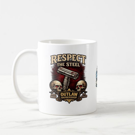 Respect the Steel – Double Edge Razor Mug (Gauche)