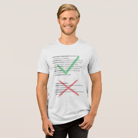 Respect Tri-Blend Shirt (Voorkant volledig)