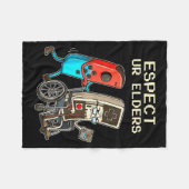 Respect Ur Elders Retro Gaming Controller Funny  Fleece Deken (Voorkant (Horizontaal))