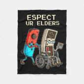 Respect Ur Elders Retro Gaming Controller Funny  Fleece Deken (Voorkant)