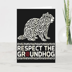 Respect voor de bosmarmot Tribale Groundhog Day-sy Kaart
