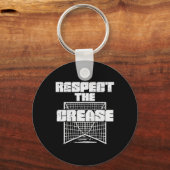 Respect voor de krease Lacrosse Funny Lax Goalie Sleutelhanger (Voorkant)