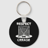 Respect voor de krease Lacrosse Lax Goalie Sleutelhanger (Voorkant)
