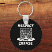 Respect voor de krease Lacrosse Lax Goalie Sleutelhanger (Voorkant)
