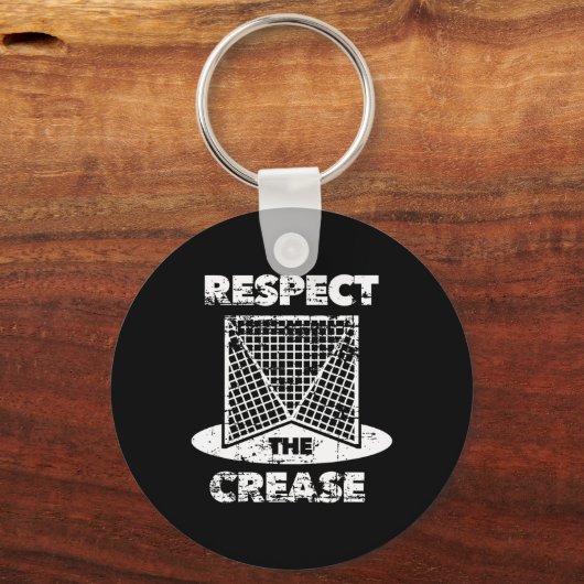 Respect voor de krease Lacrosse Lax Goalie Sleutelhanger (Voorkant)