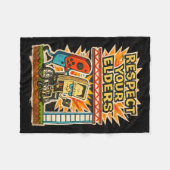 Respect Your Elders Funny Gamer Controller 80s Ret Fleece Deken (Voorkant (Horizontaal))